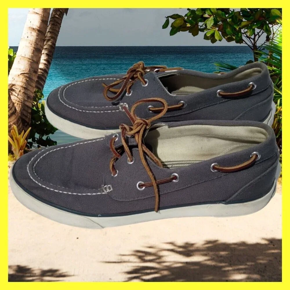 Polo‎ Ralph Lauren Franz Men’s Gray Lace Up Oxford Boat Shoes Size 10 D